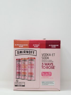 Smirnoff 3 ways to rose 12 cans